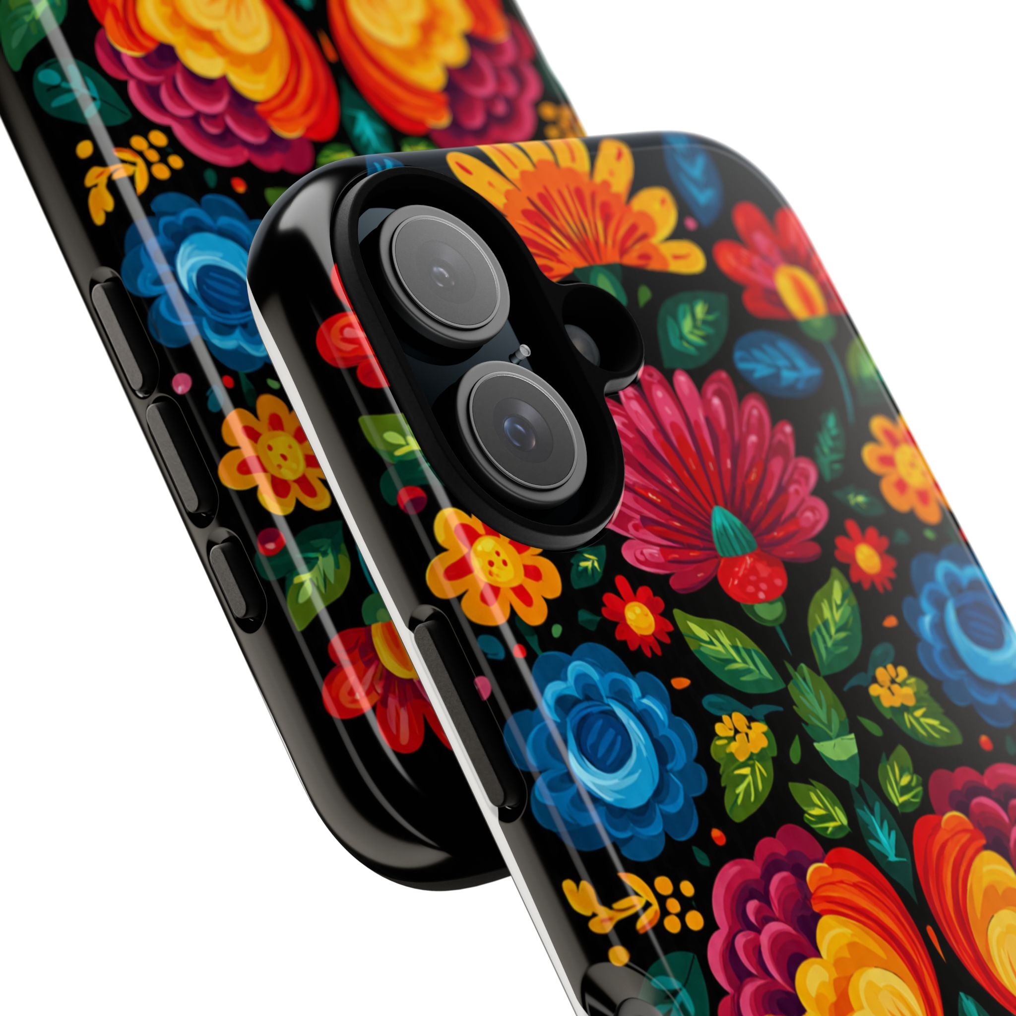 Floral Folk Art Tough Phone Case — Colorful Protective iPhone Cover