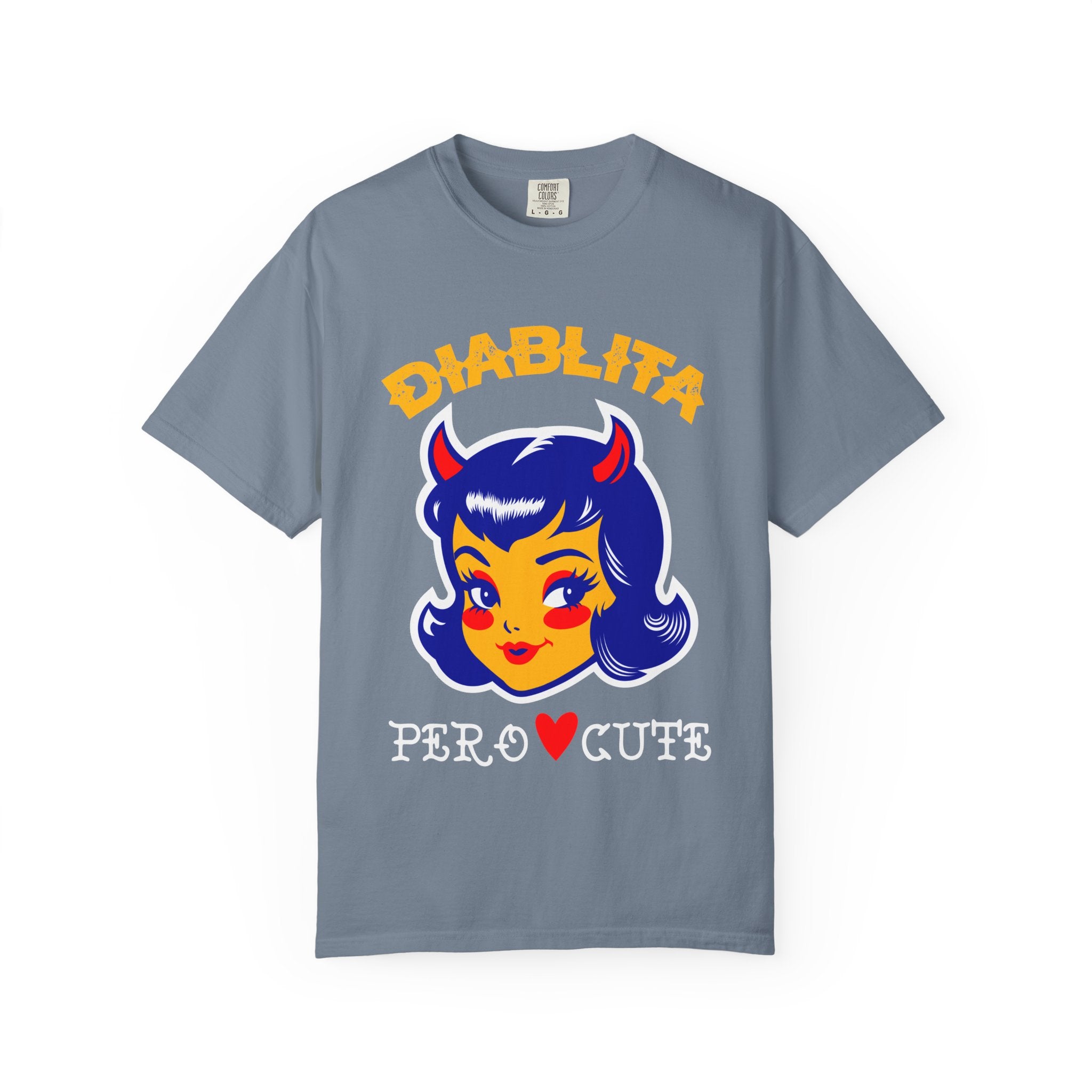 Diablita Pero Cute T-Shirt — Retro Devil Girl Graphic Tee