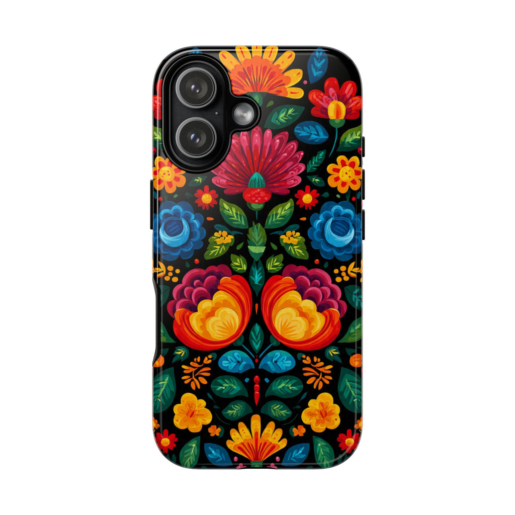 Floral Folk Art Tough Phone Case — Colorful Protective iPhone Cover