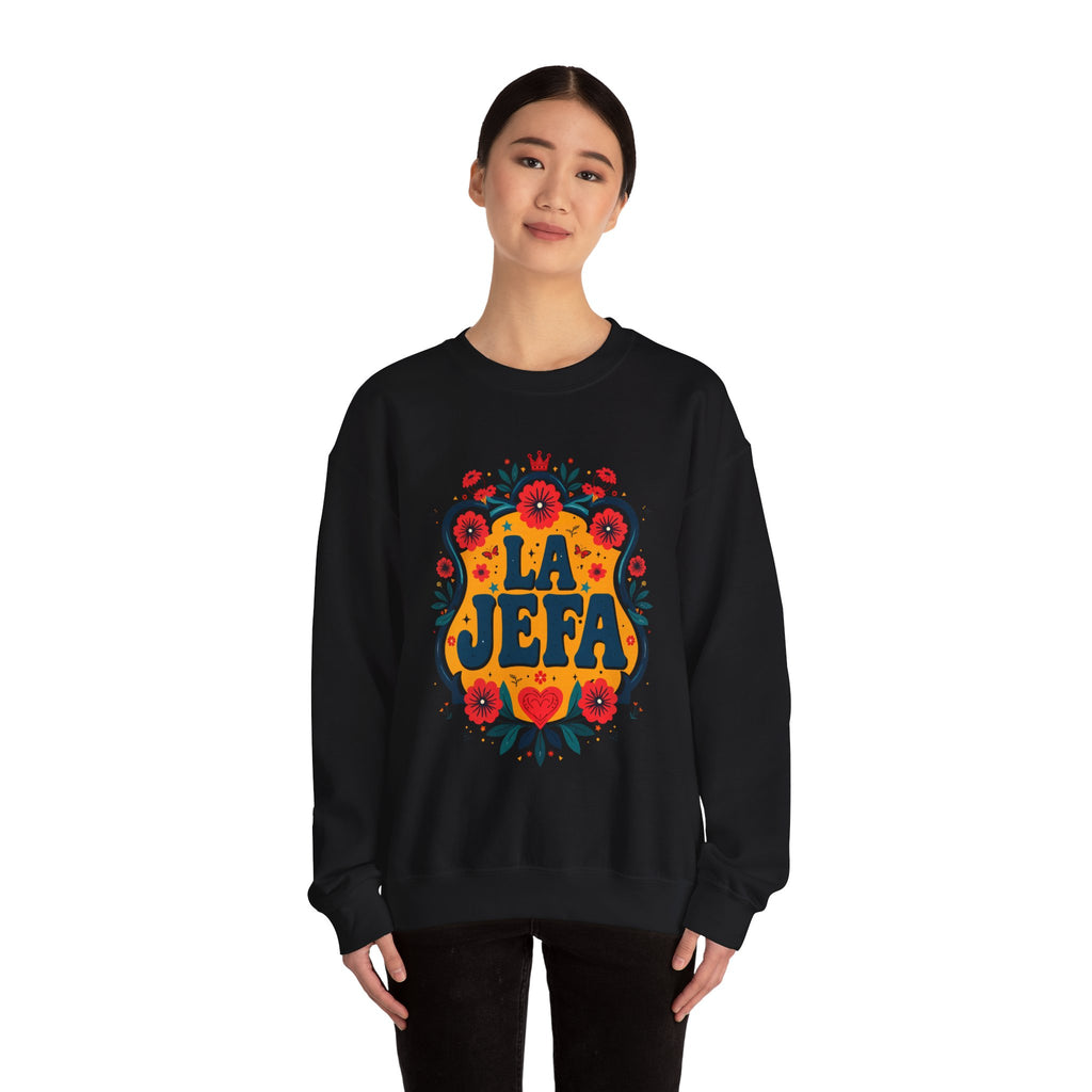Crewneck Sweatshirt — "La Jefa" Floral Graphic