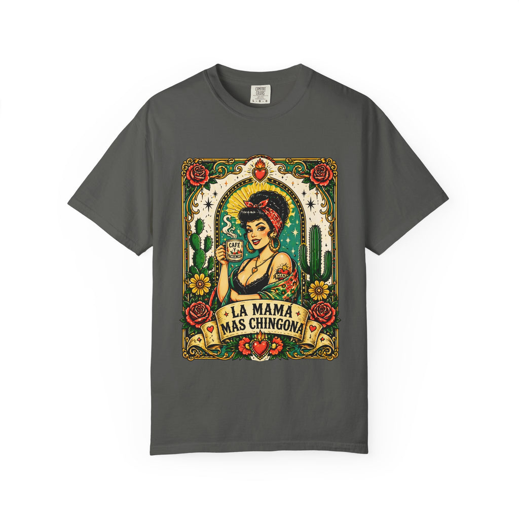 La Mama Más Chingona T-Shirt — Vintage Mexican Lotería Style Graphic Tee