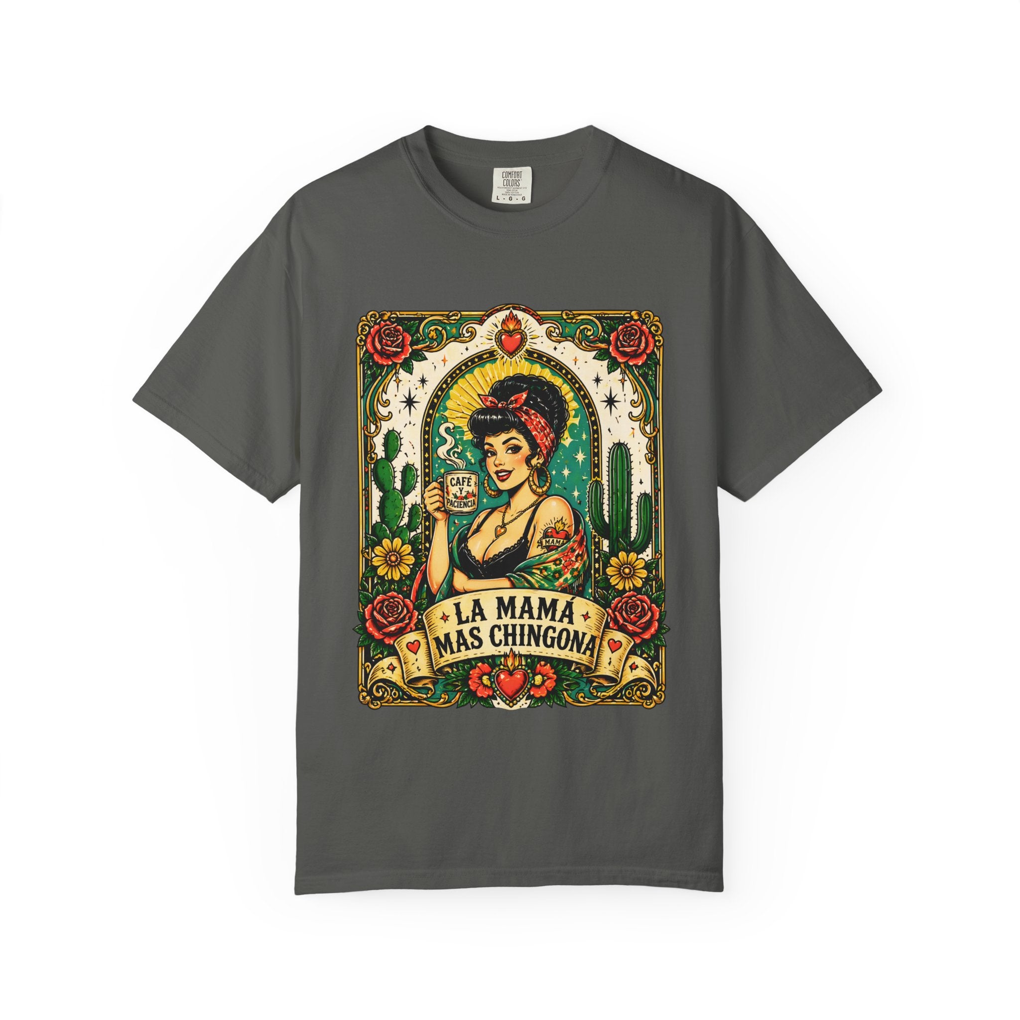 La Mama Más Chingona T-Shirt — Vintage Mexican Lotería Style Graphic Tee