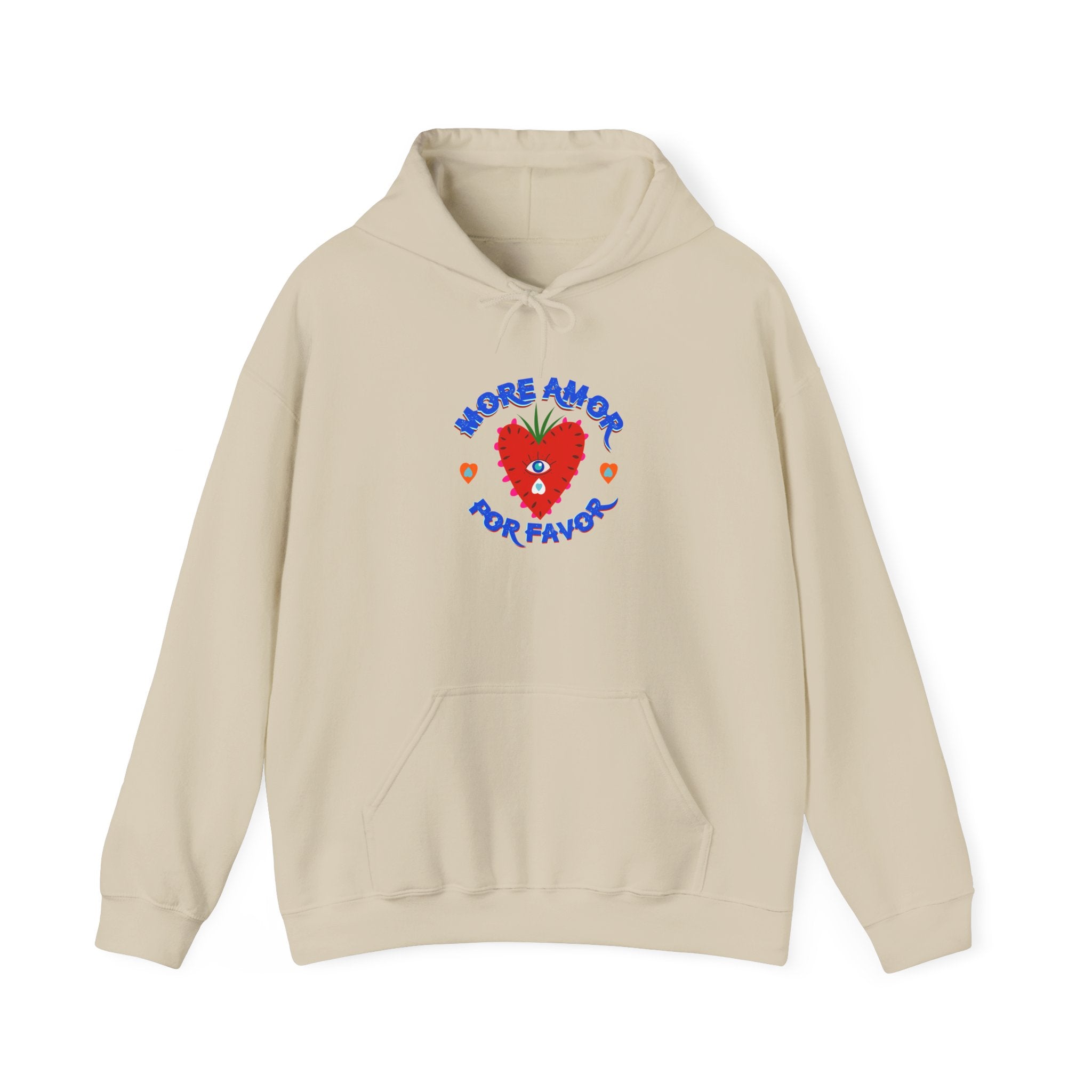 Hoodie — 'More Amor Por Favor' Cute Heart Graphic Pullover