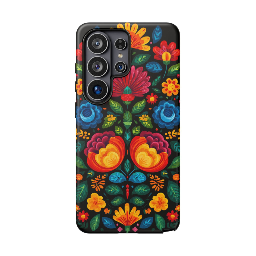 Floral Folk Art Tough Phone Case — Colorful Protective iPhone Cover