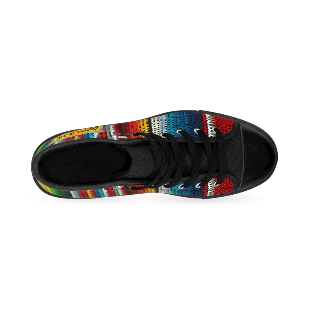 High-Top Sneakers — Colorful Mexican Serape Print “Amor a la Mexicana”