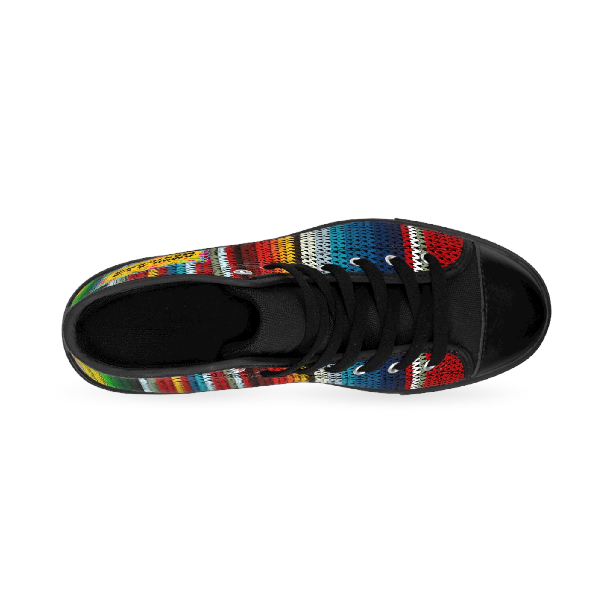 High-Top Sneakers — Colorful Mexican Serape Print “Amor a la Mexicana”