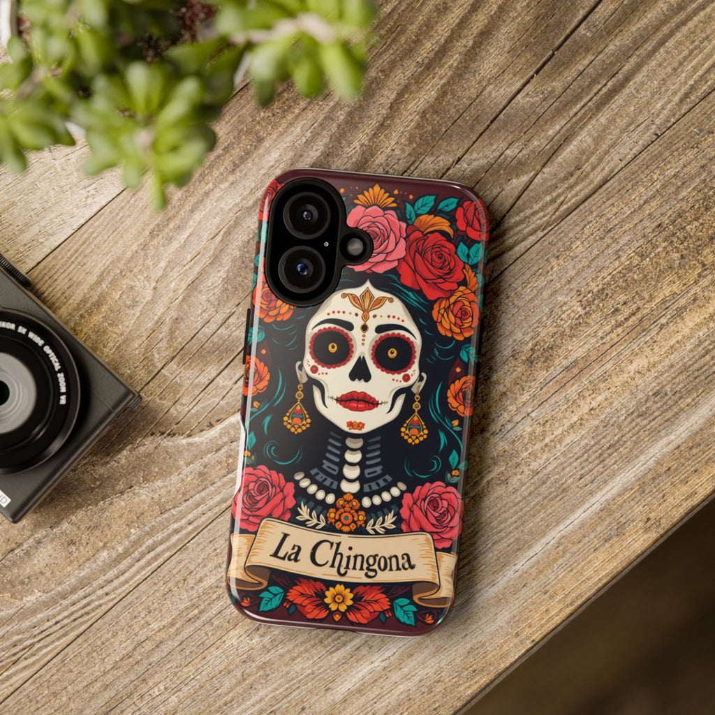 Phone Case — La Chingona Day of the Dead Sugar Skull Floral Design