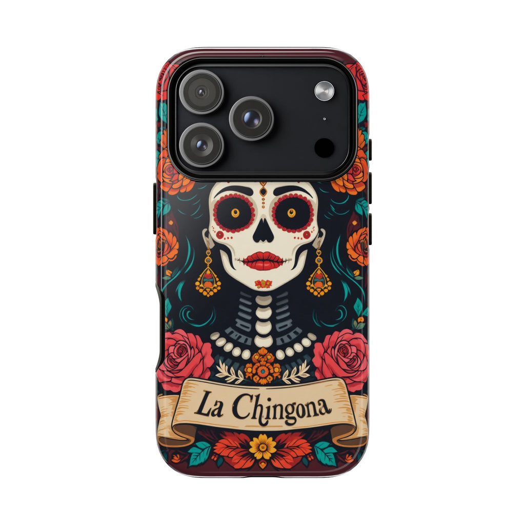 Phone Case — La Chingona Day of the Dead Sugar Skull Floral Design