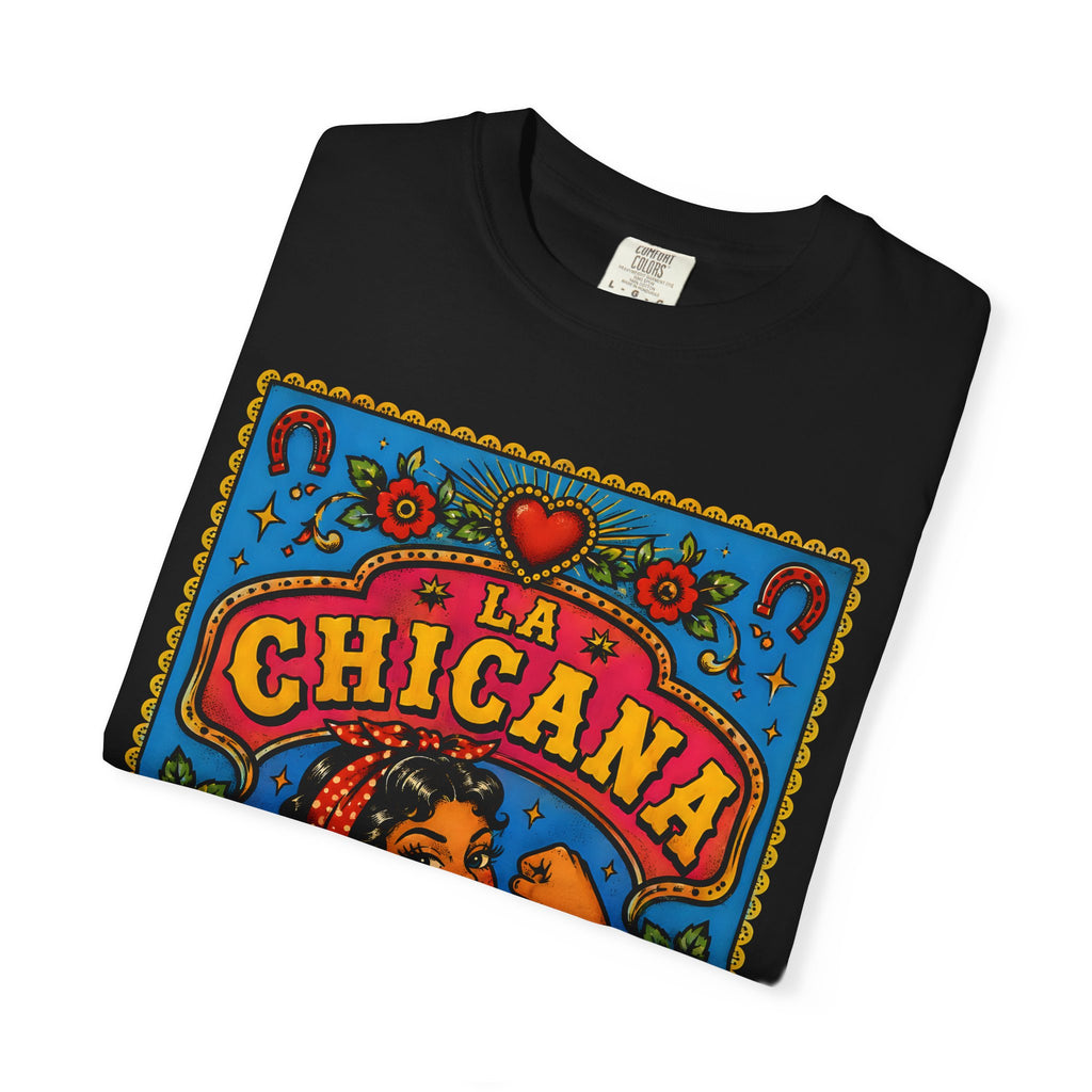 La Chicana Graphic T-Shirt — Chicana Pride Floral Retro Art Tee