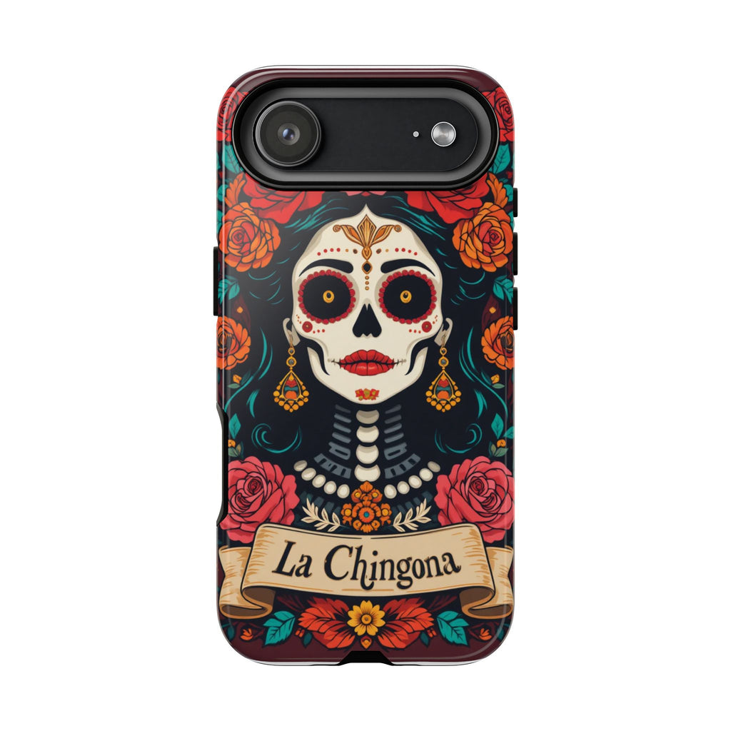 Phone Case — La Chingona Day of the Dead Sugar Skull Floral Design