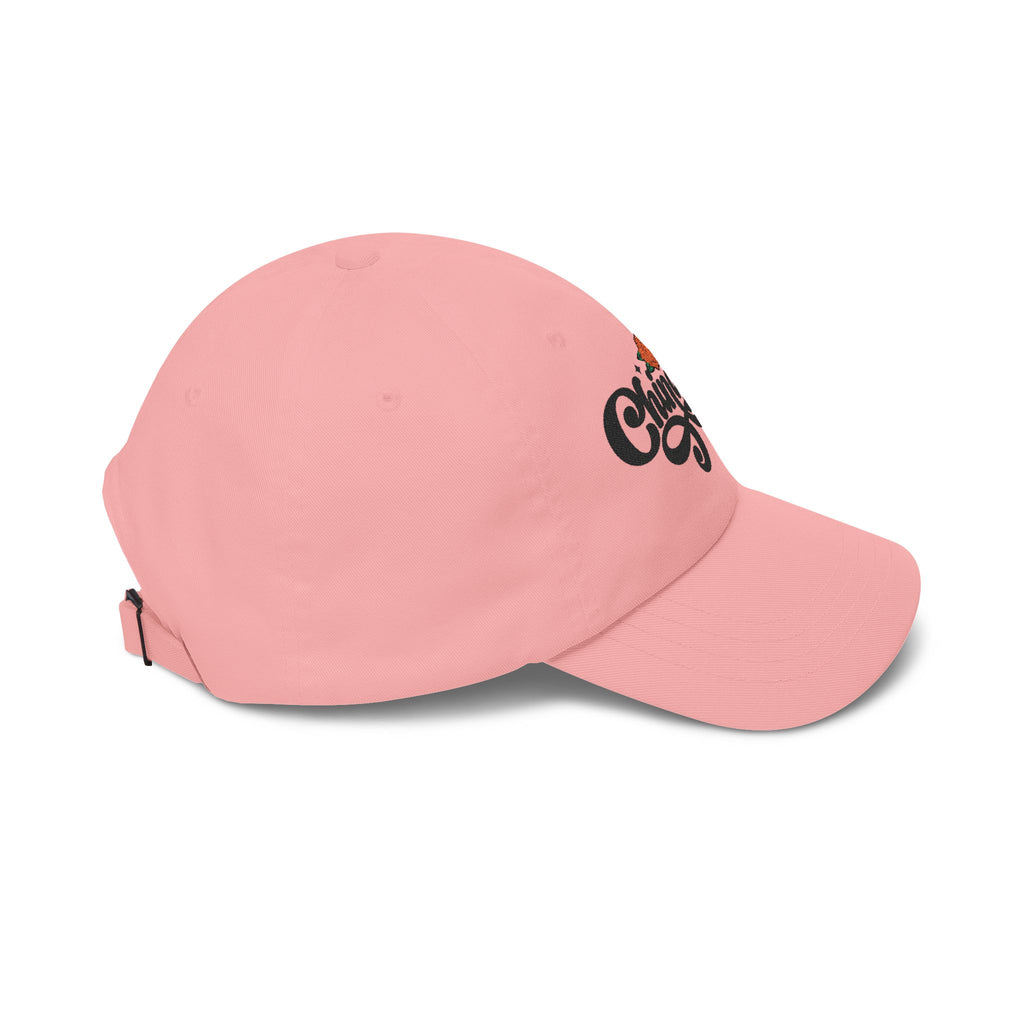 Chingona Embroidered Dad Cap — Rose Script Baseball Hat