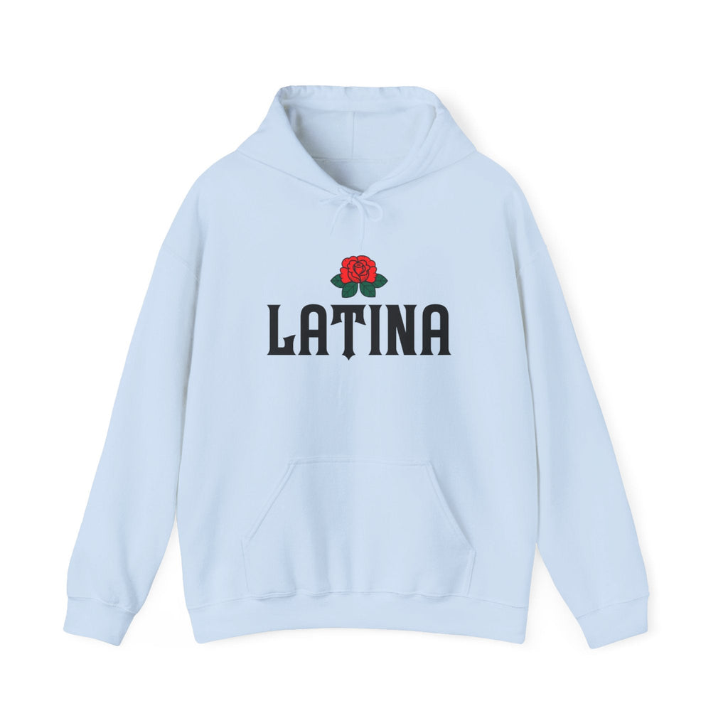 Latina Rose Hoodie — Bold Script Floral Pullover