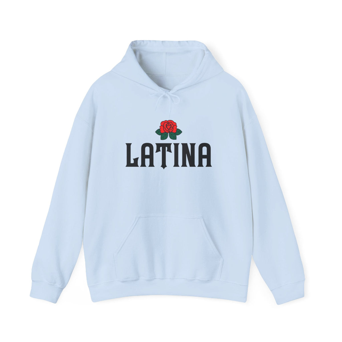 Latina Rose Hoodie — Bold Script Floral Pullover