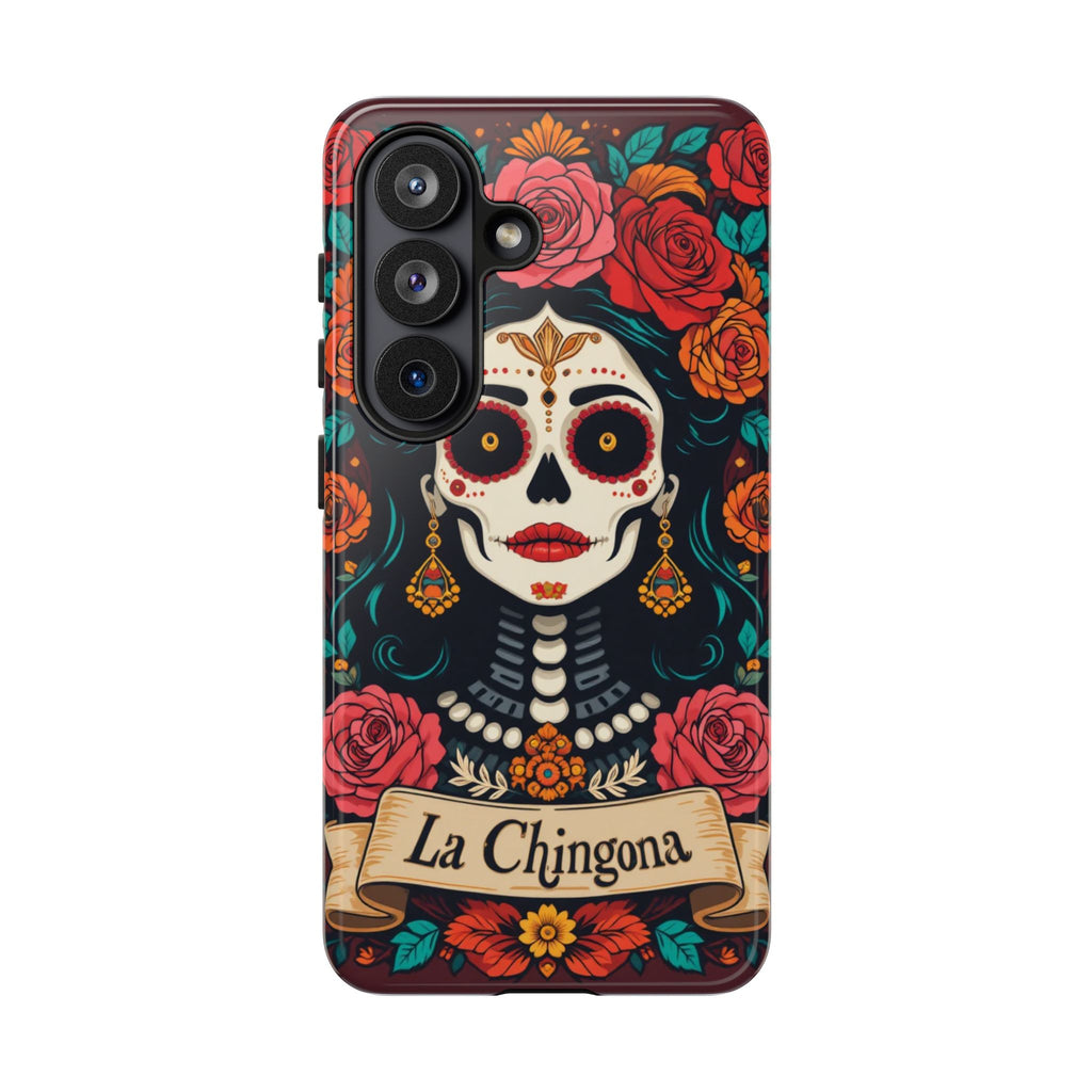 Phone Case — La Chingona Day of the Dead Sugar Skull Floral Design
