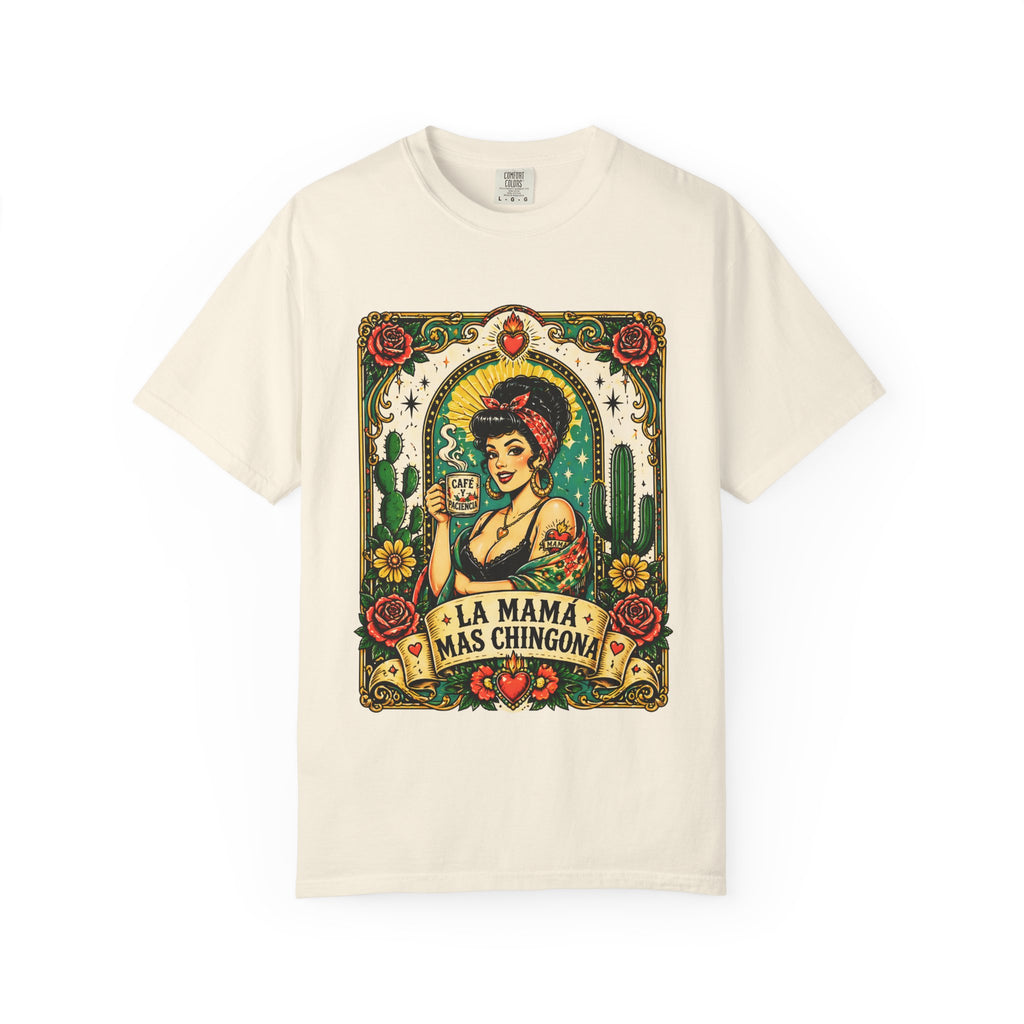 La Mama Más Chingona T-Shirt — Vintage Mexican Lotería Style Graphic Tee