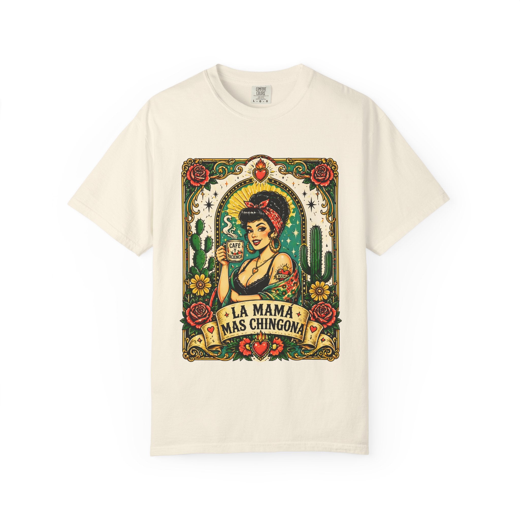 La Mama Más Chingona T-Shirt — Vintage Mexican Lotería Style Graphic Tee