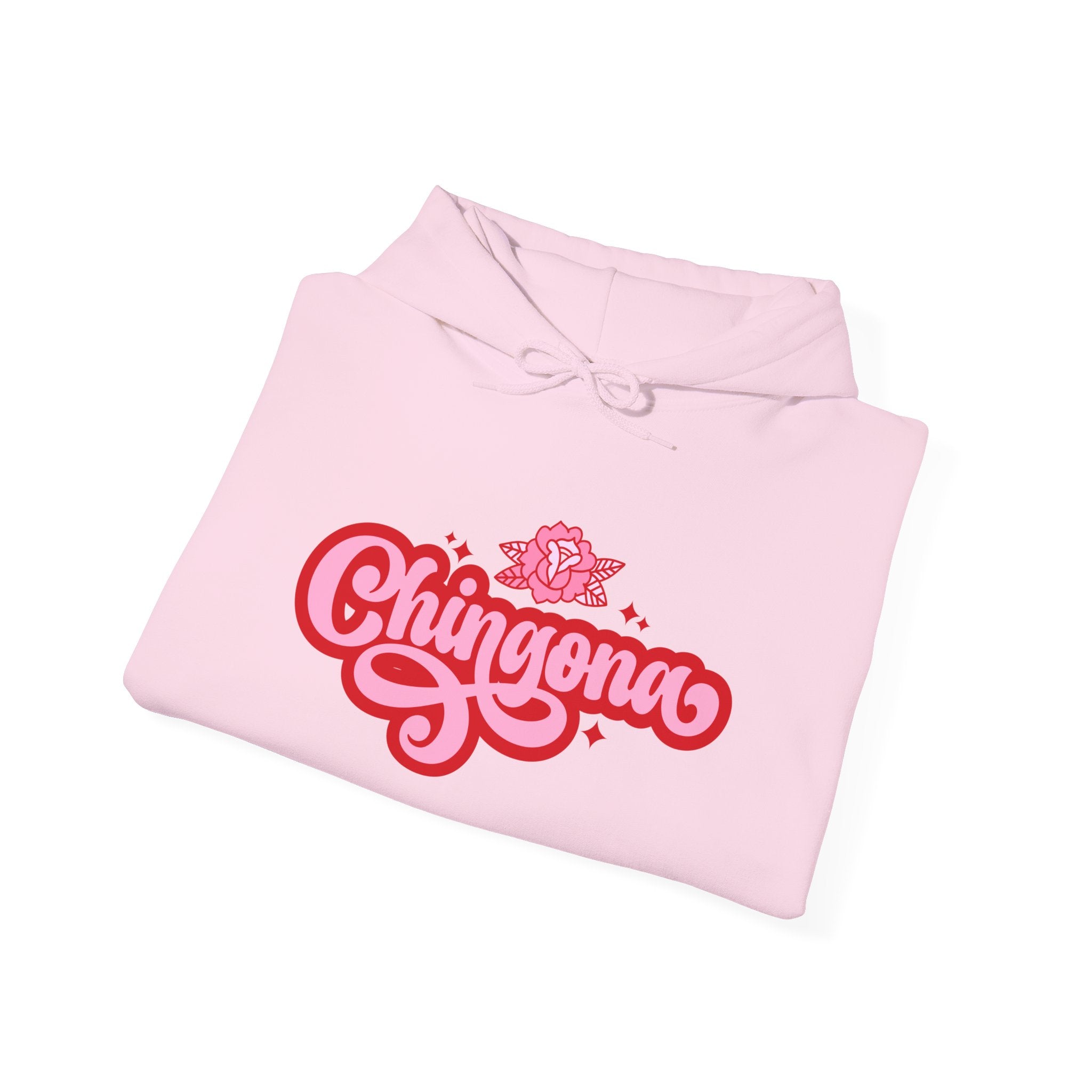 Chingona Rose Script Hoodie — Empowering Latina Lettering Pullover