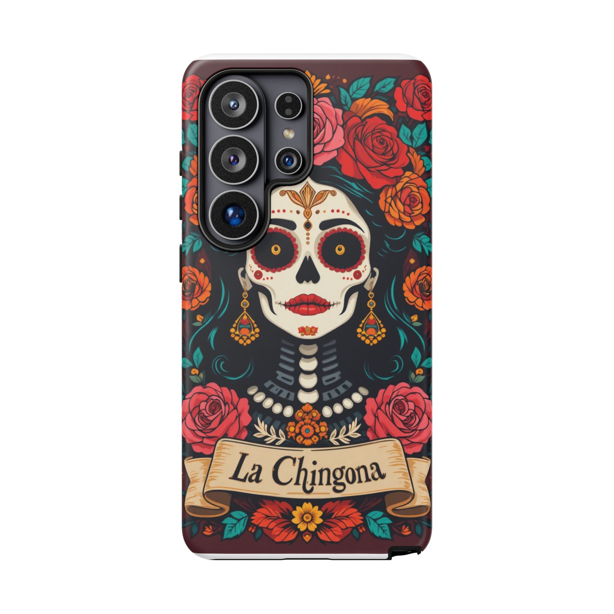 Phone Case — La Chingona Day of the Dead Sugar Skull Floral Design