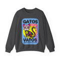 Gato Before Vato Crewneck Sweatshirt — Colorful Day of the Dead Cat Graphic