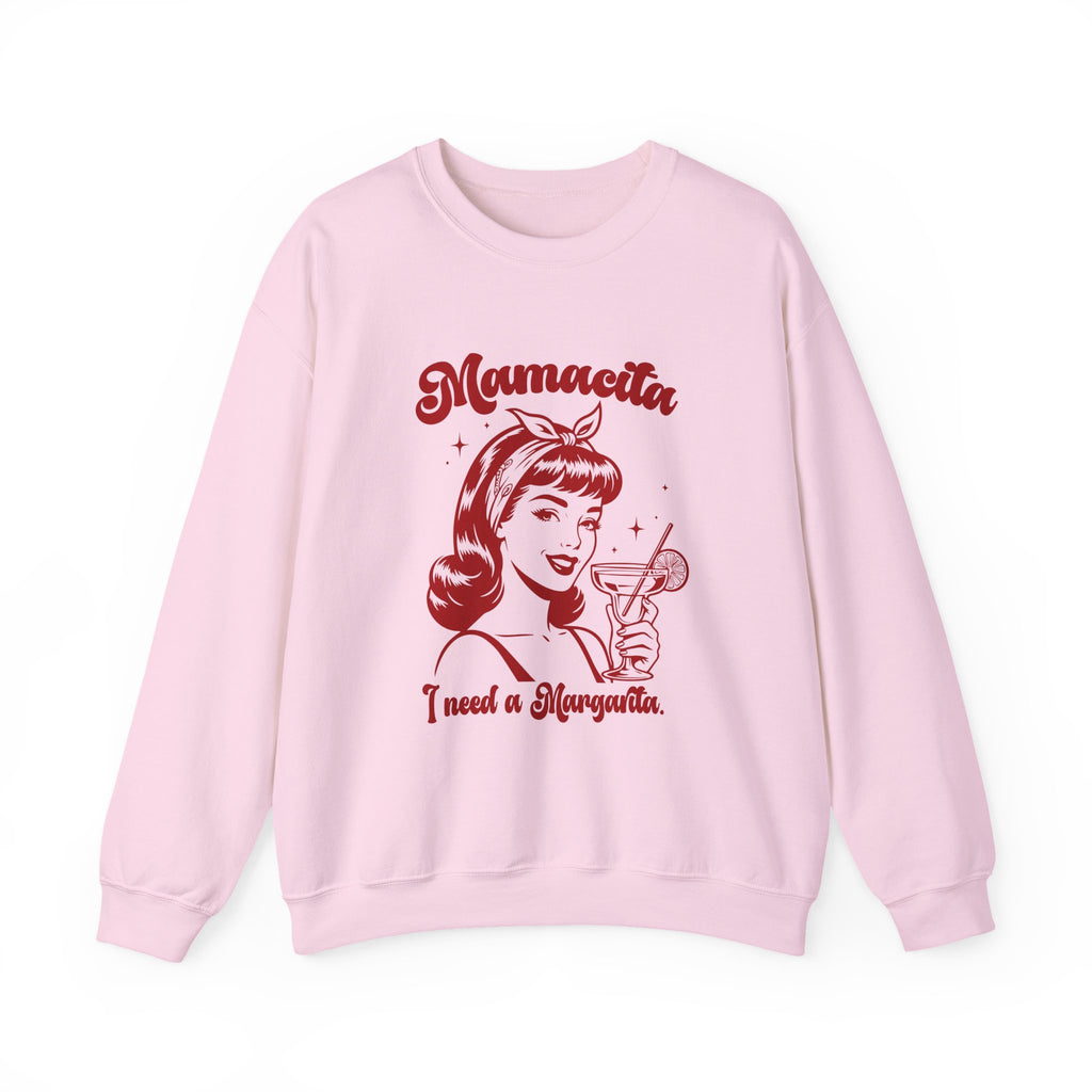 Mamacita Margarita crewneck sweatshirt light pink - retro pinup cocktail Latina pullover