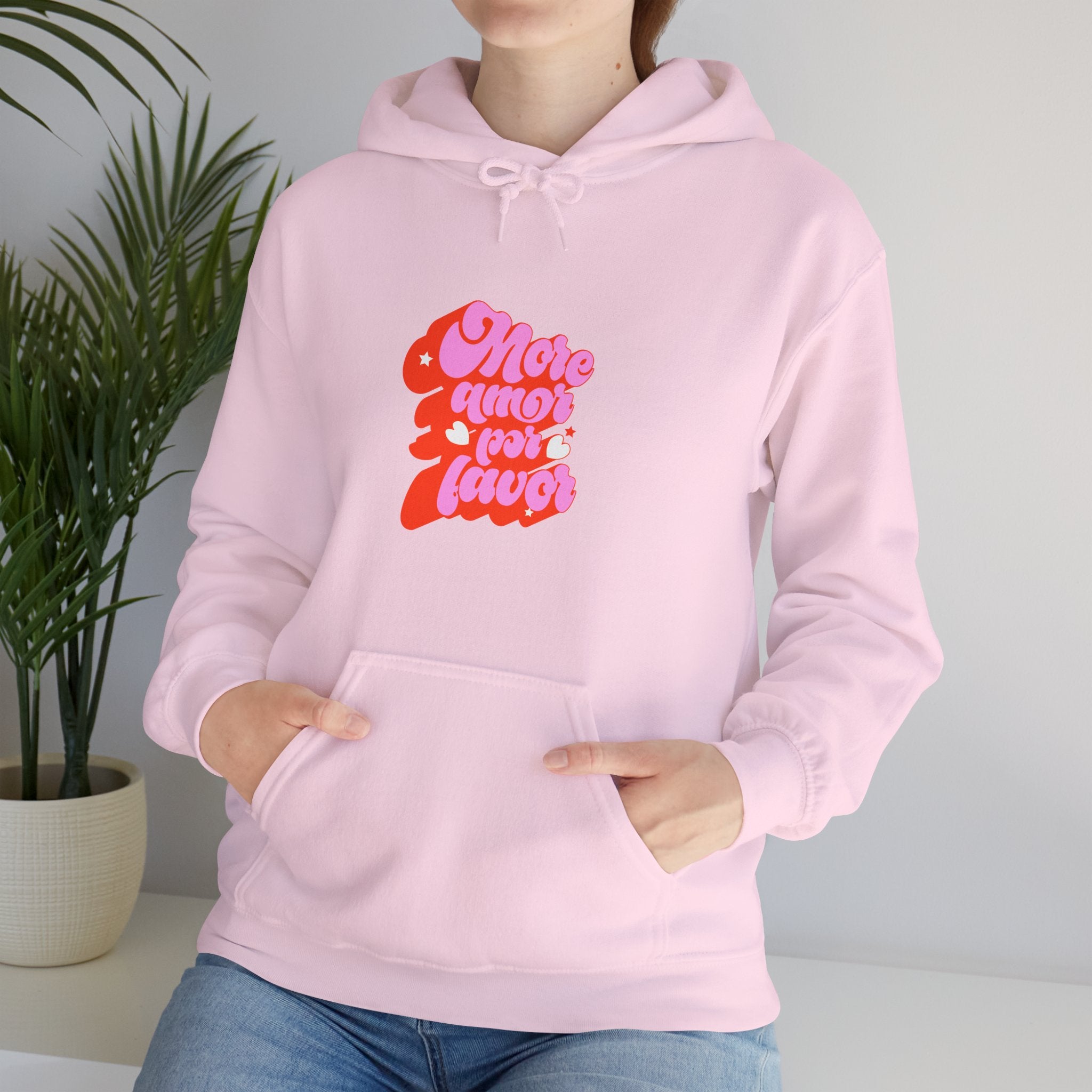 More Amor Por Favor hoodie lifestyle 3 - candy pink heart star amor Latina sweatshirt
