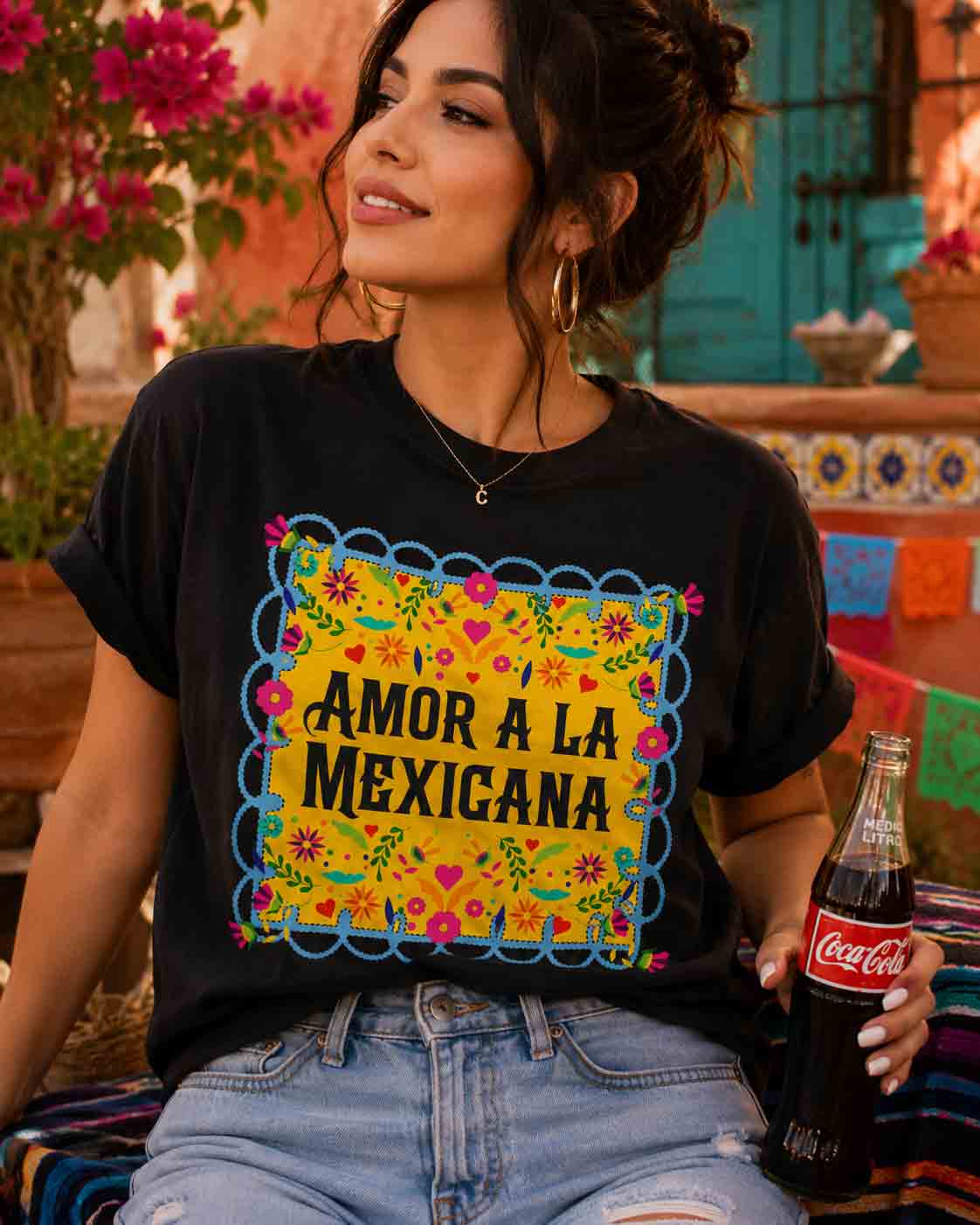 Amor a la Mexicana Shirt | Floral Design & Mexican Pride Tee