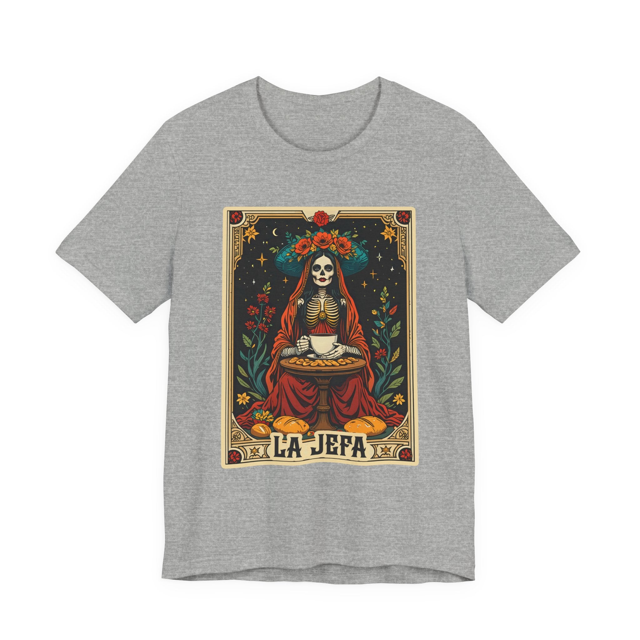Dia de los Muertos calavera shirt for women - La Jefa chicana boss graphic tee