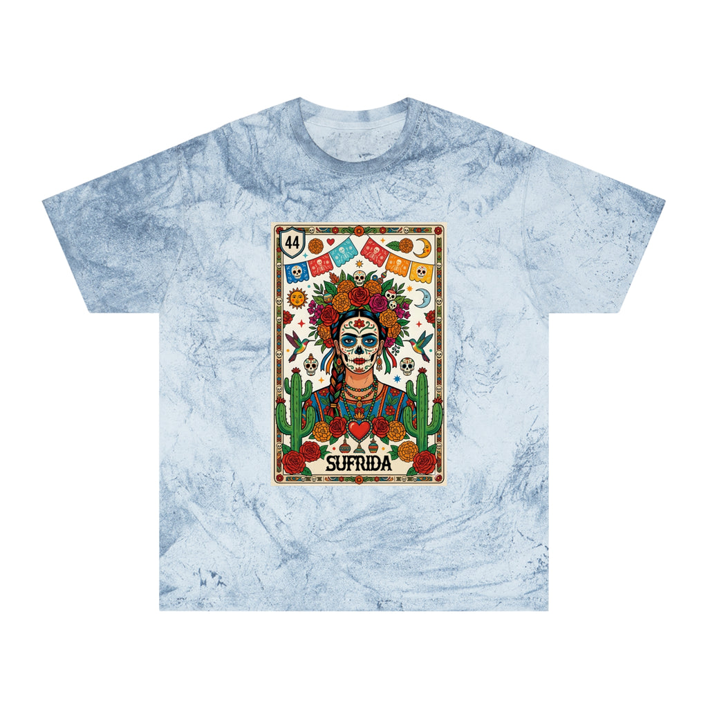 Sufrida fern Color Blast t-shirt - Dia de Muertos desert flora skull garment dyed tee