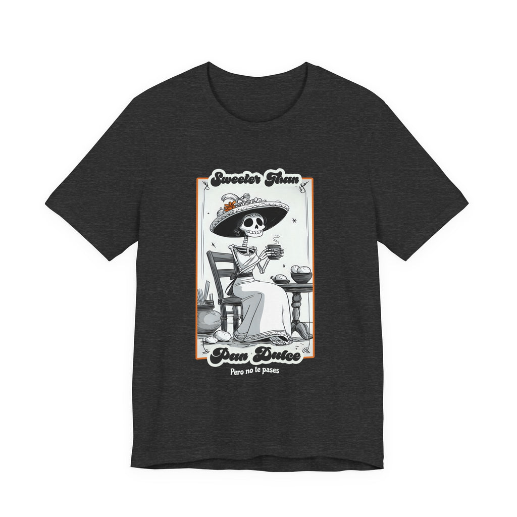 La Catrina dark grey heather tee - Mexican sugar skull cafe graphic shirt