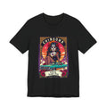 Chingona Every Damn Day Mexican Loteria graphic t-shirt with catrina and lowrider car