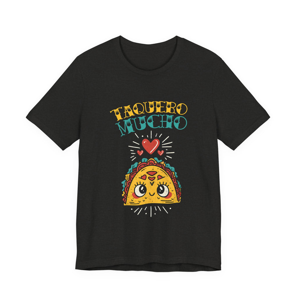 Bella Canvas taco shirt for Latinas - Taquero Mucho colorful foodie graphic tee
