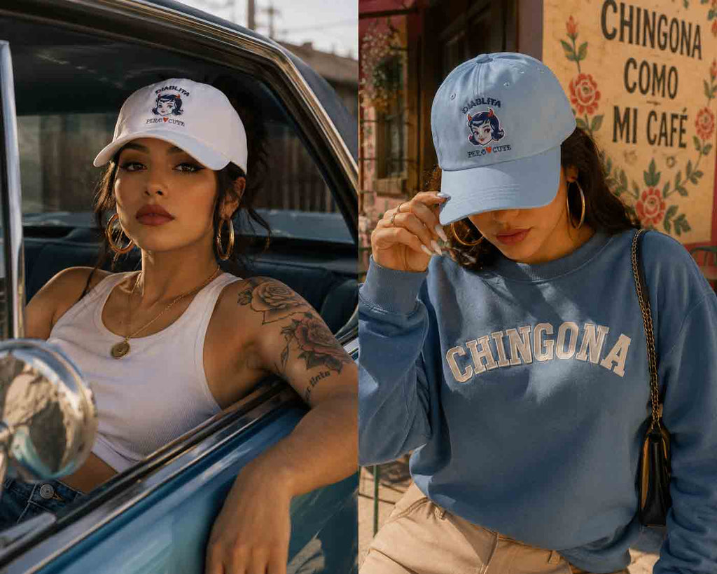 Diablita Pero Cute Dad Cap | Retro Embroidered Devil Girl Latina Baseball Hat