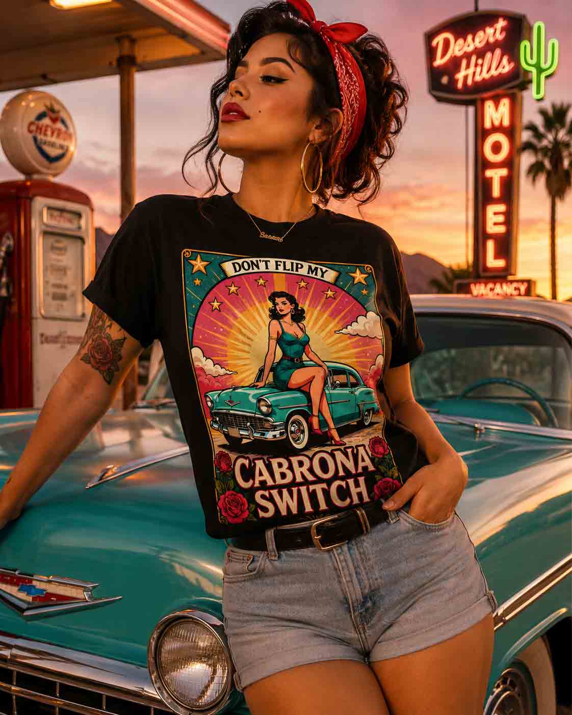 Don't Flip My Cabrona Switch lifestyle 2 - funny chicana statement garment dyed shirt