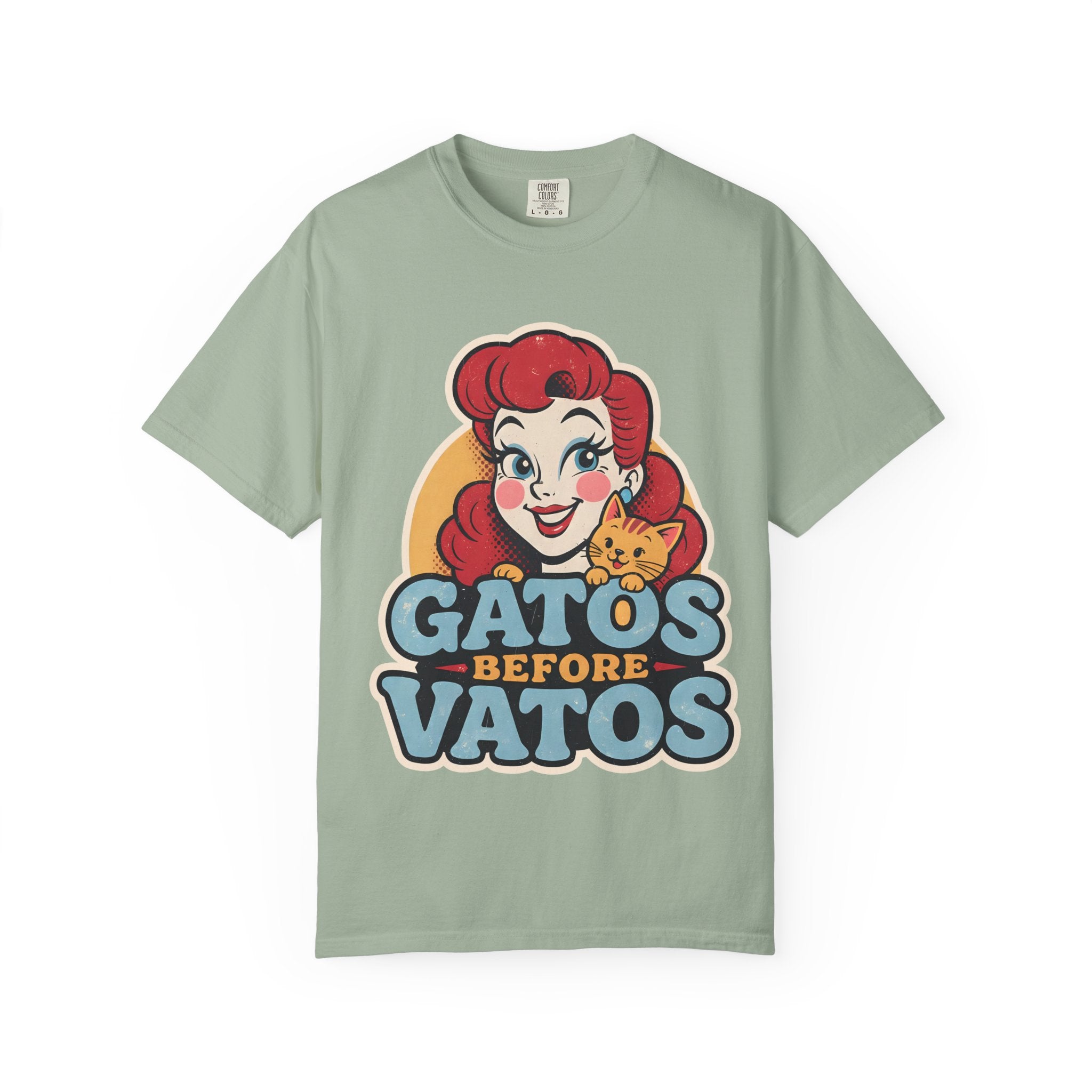 Gatos Before Vatos retro cat lover t-shirt in black - Chicana style graphic tee
