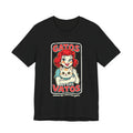 Gatos Before Vatos retro cartoon cat tee in black - chicana humor graphic shirt
