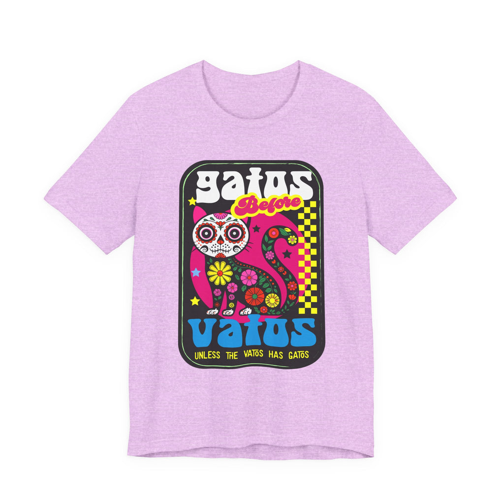 Gatos Before Vatos Shirt | Retro Day of the Dead Cat Graphic Tee