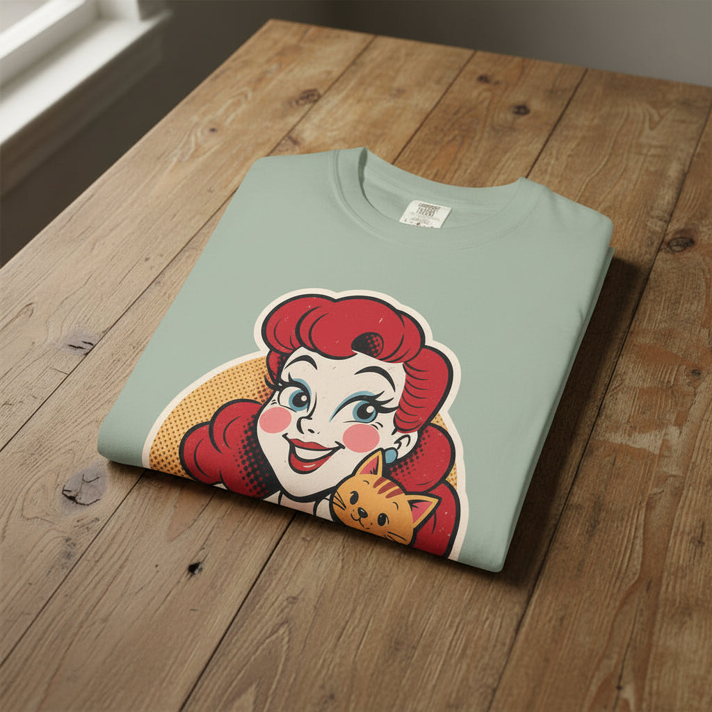 Bold cat graphic tee for women - Chicana style gatos shirt gift idea