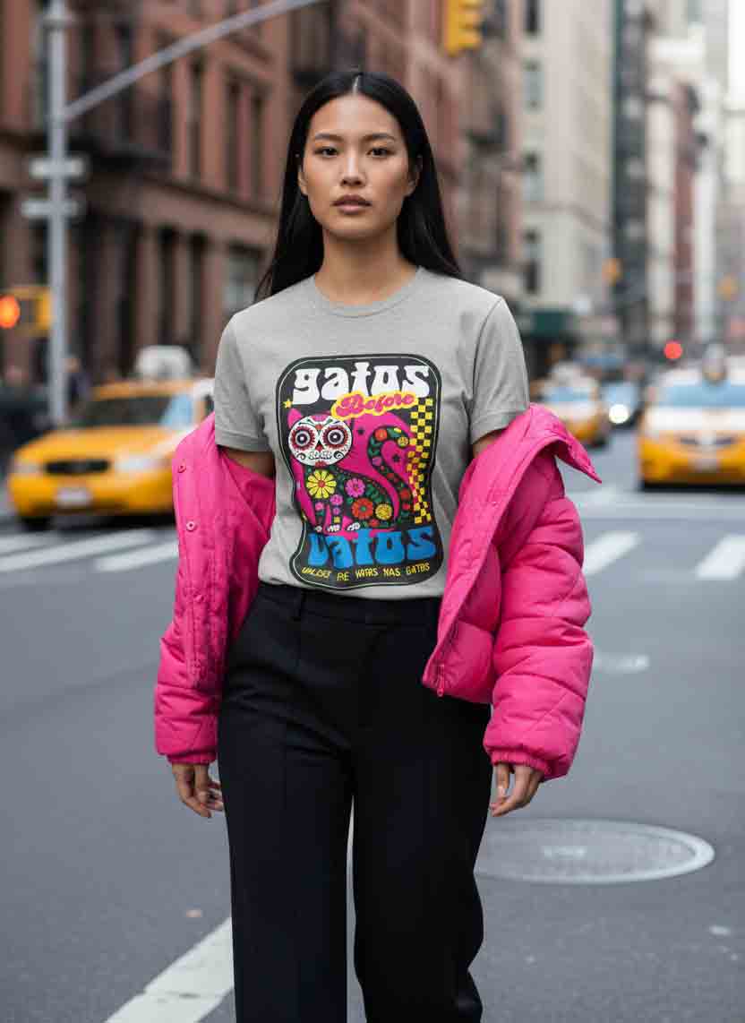Gatos Before Vatos Shirt | Retro Day of the Dead Cat Graphic Tee