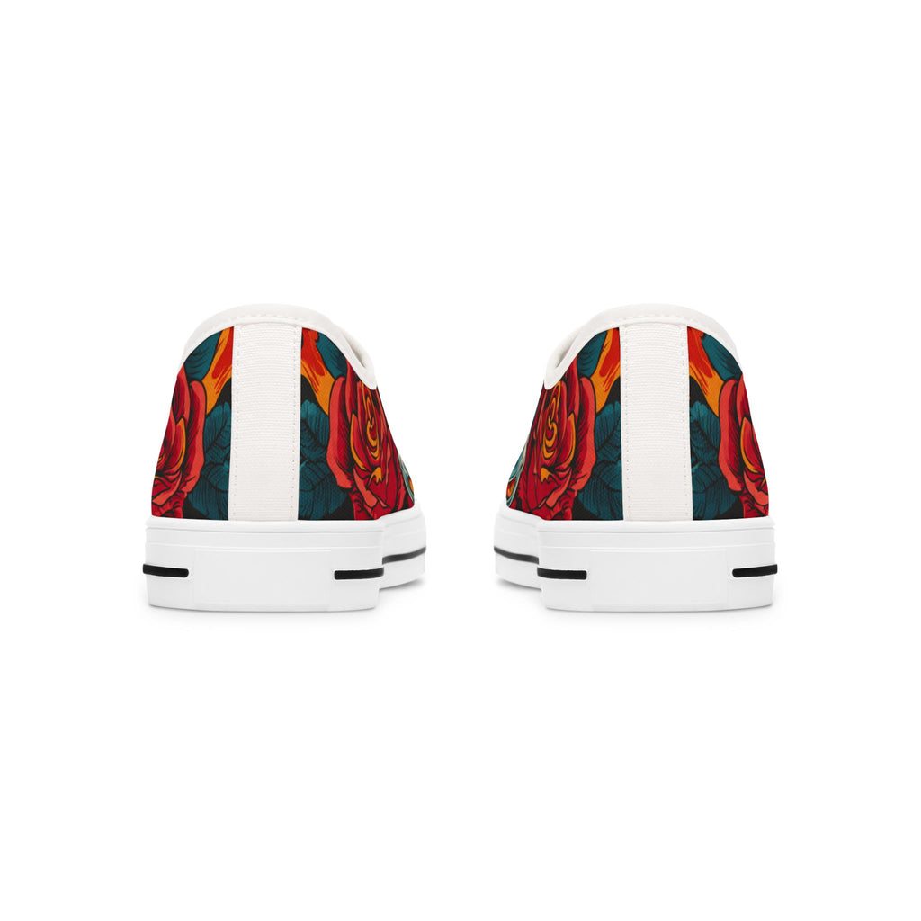 Gothic skull rose sneakers lifestyle - alternative Latina festival canvas shoes