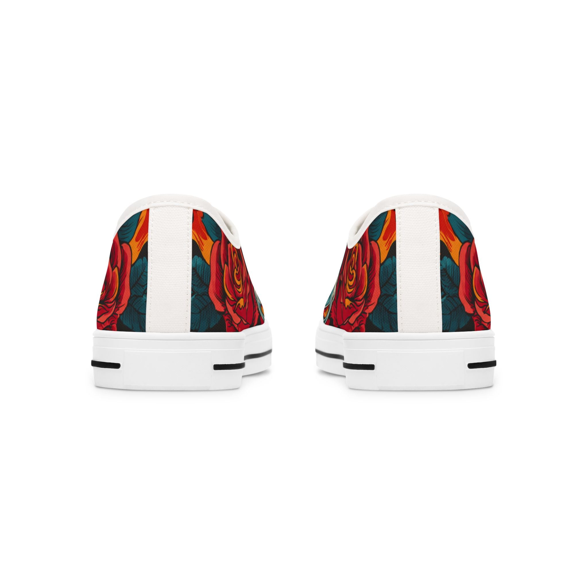 Gothic skull rose sneakers lifestyle - alternative Latina festival canvas shoes