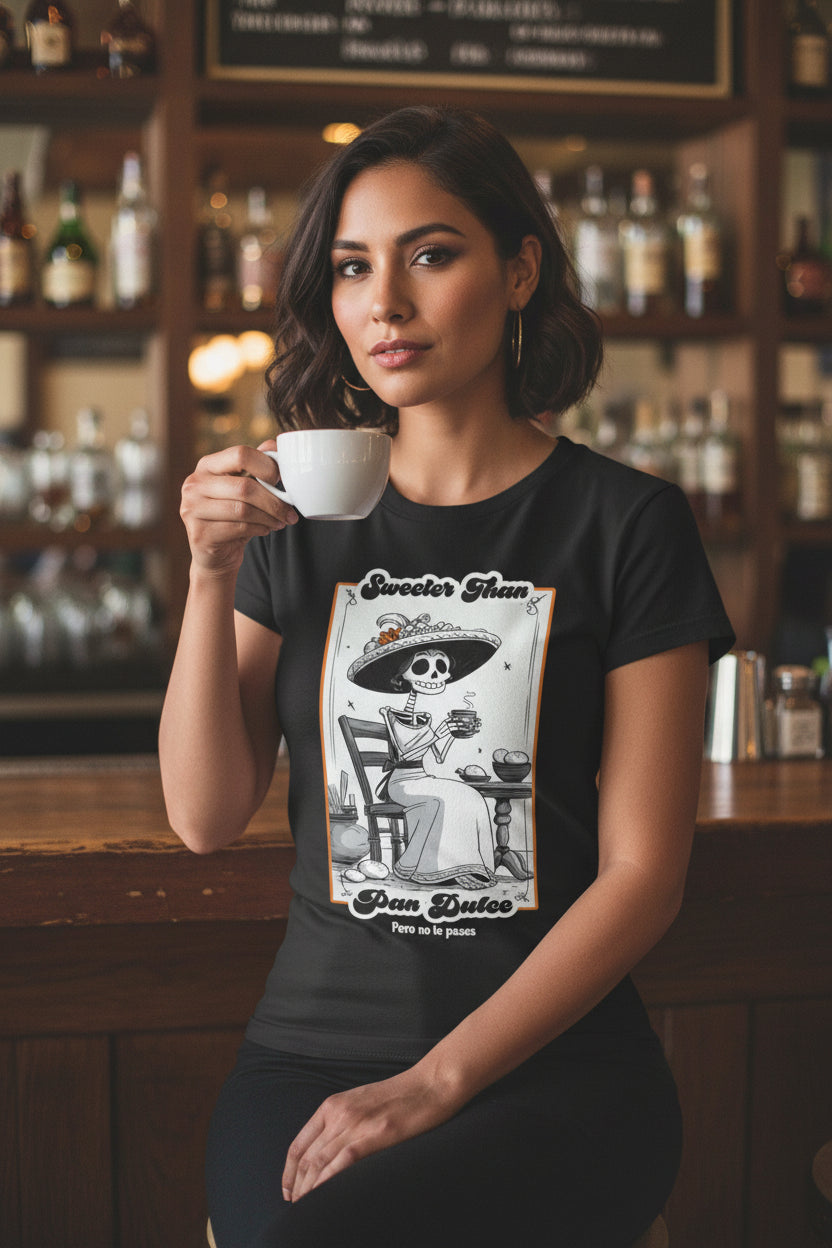 Dia de Muertos skeleton coffee tee - gothic Latina gift unisex graphic shirt