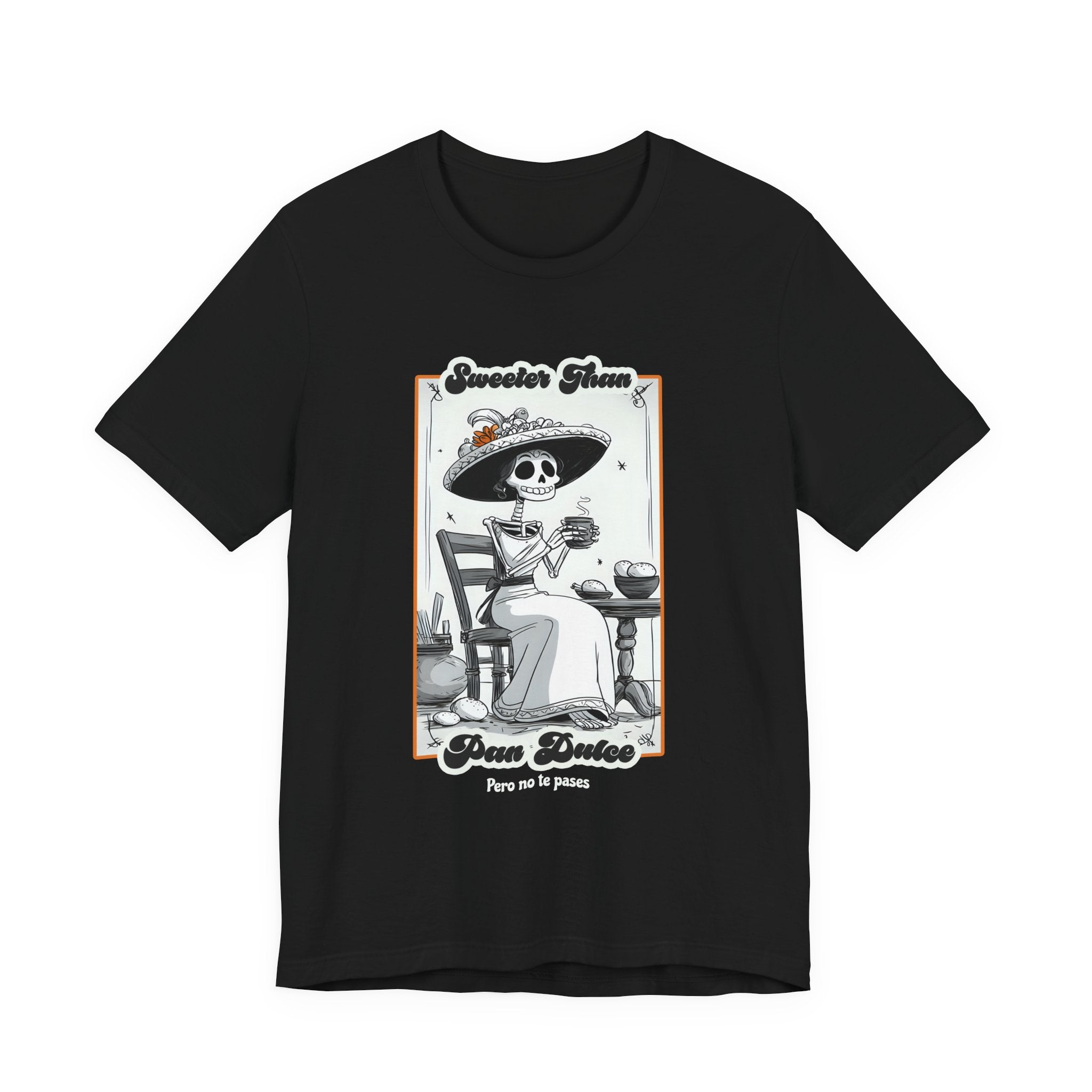 La Catrina Coffee t-shirt in black - Dia de los Muertos skeleton cafe graphic tee