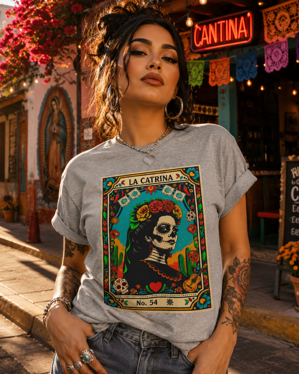 La Catrina Lotería Shirt | Day of the Dead & Mexican Folk Art Tee