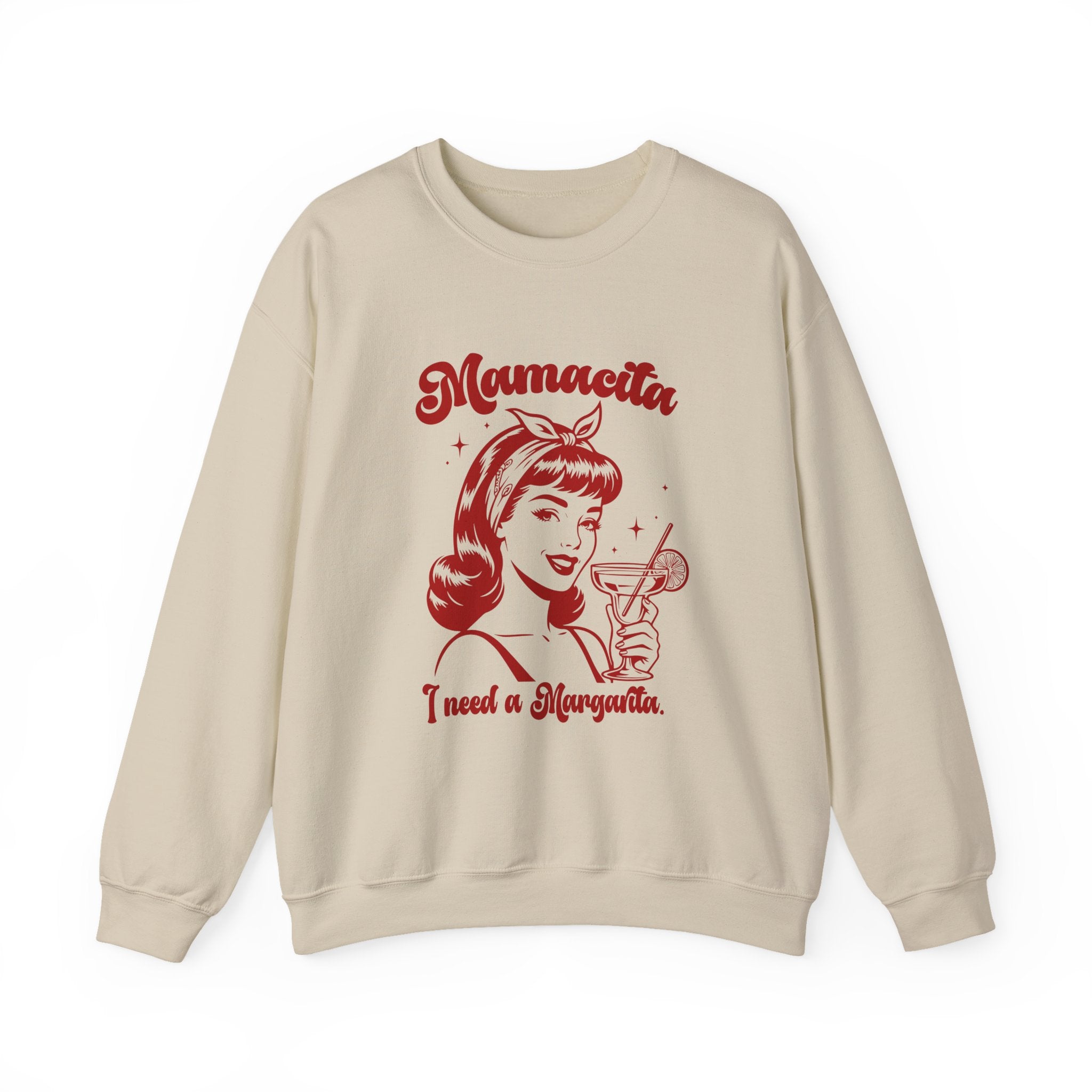 Mamacita Margarita sport grey crewneck - retro cocktail Latina bachelorette pullover