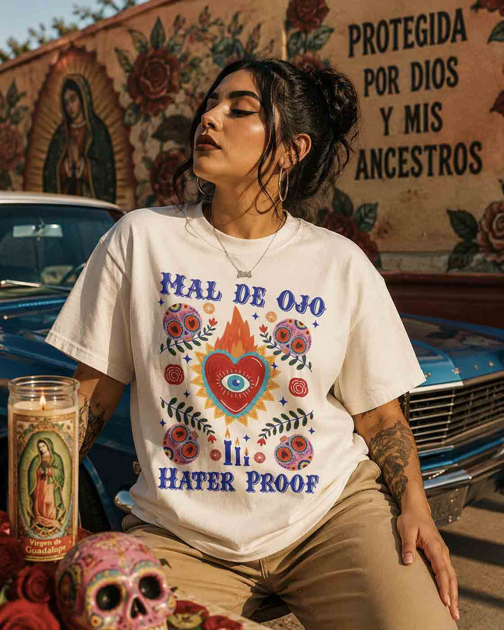 Mal de Ojo Hater Proof Shirt | Heavyweight Sacred Heart Graphic Tee
