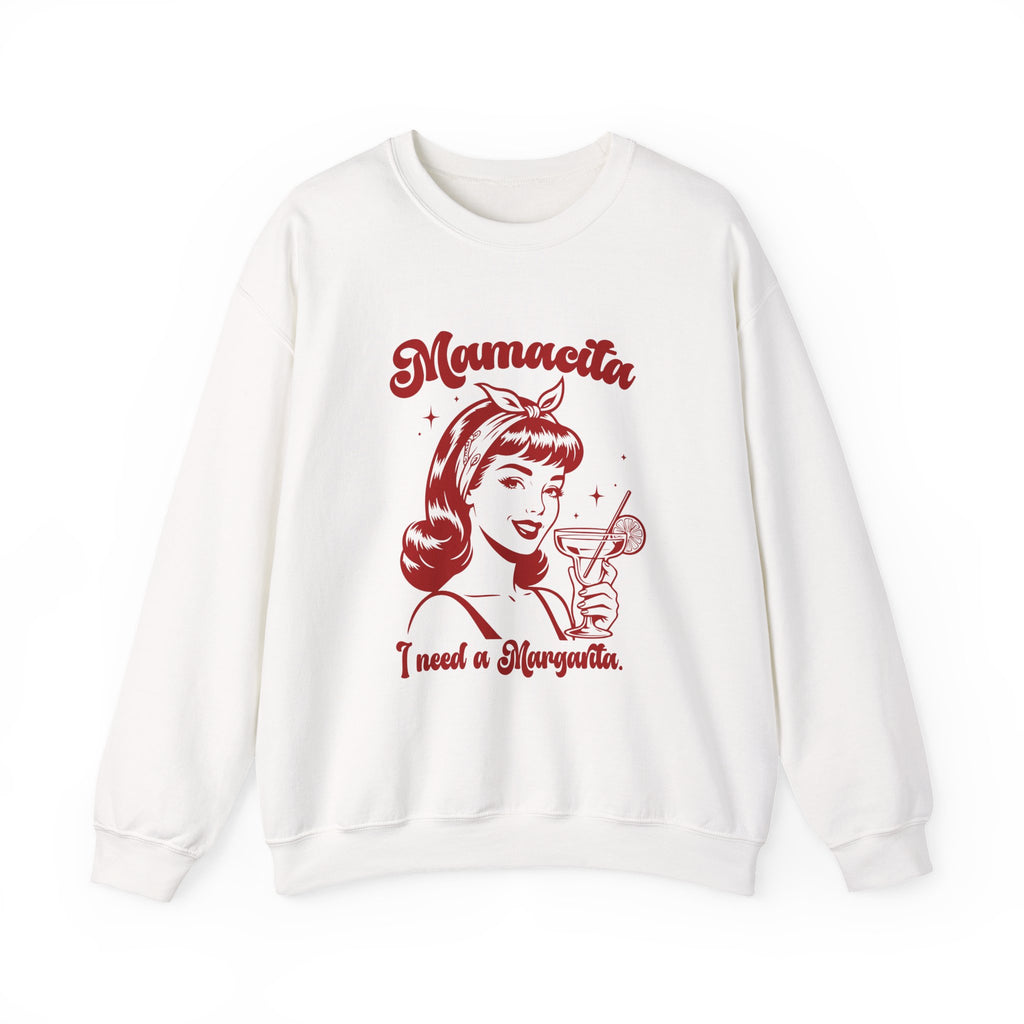 Mamacita Margarita sand crewneck - vintage pinup margarita chicana girls night sweatshirt