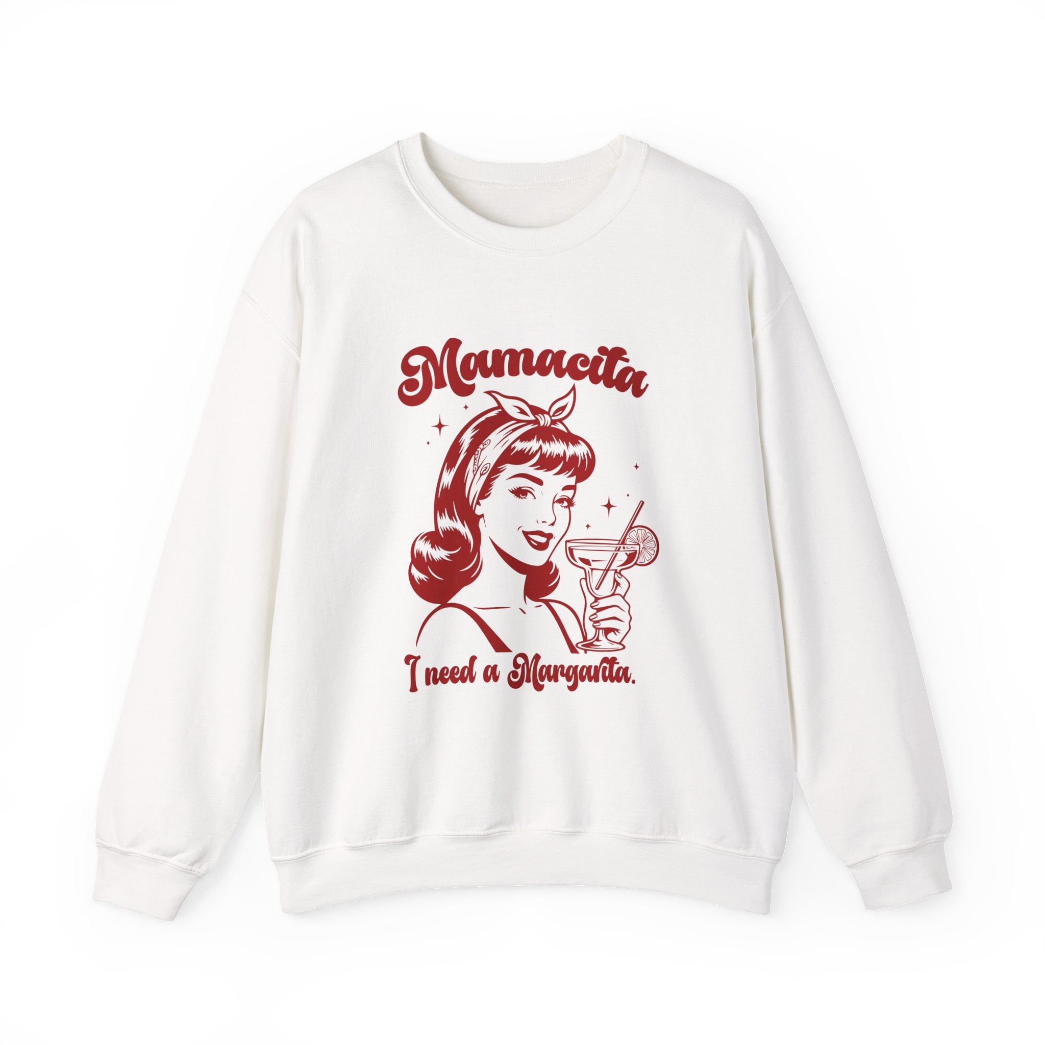 Mamacita Margarita sand crewneck - vintage pinup margarita chicana girls night sweatshirt