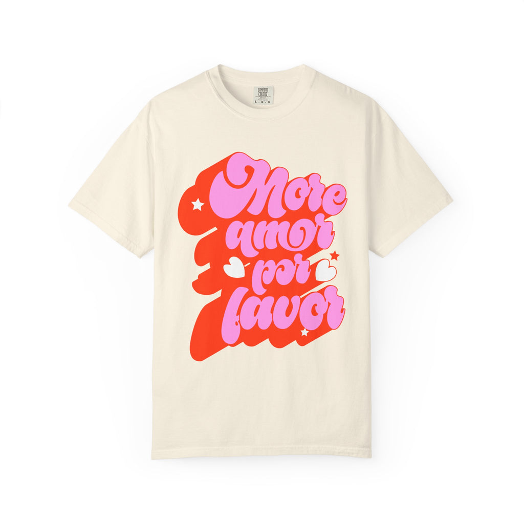 Latina love graphic tee in blossom color - More Amor Por Favor design