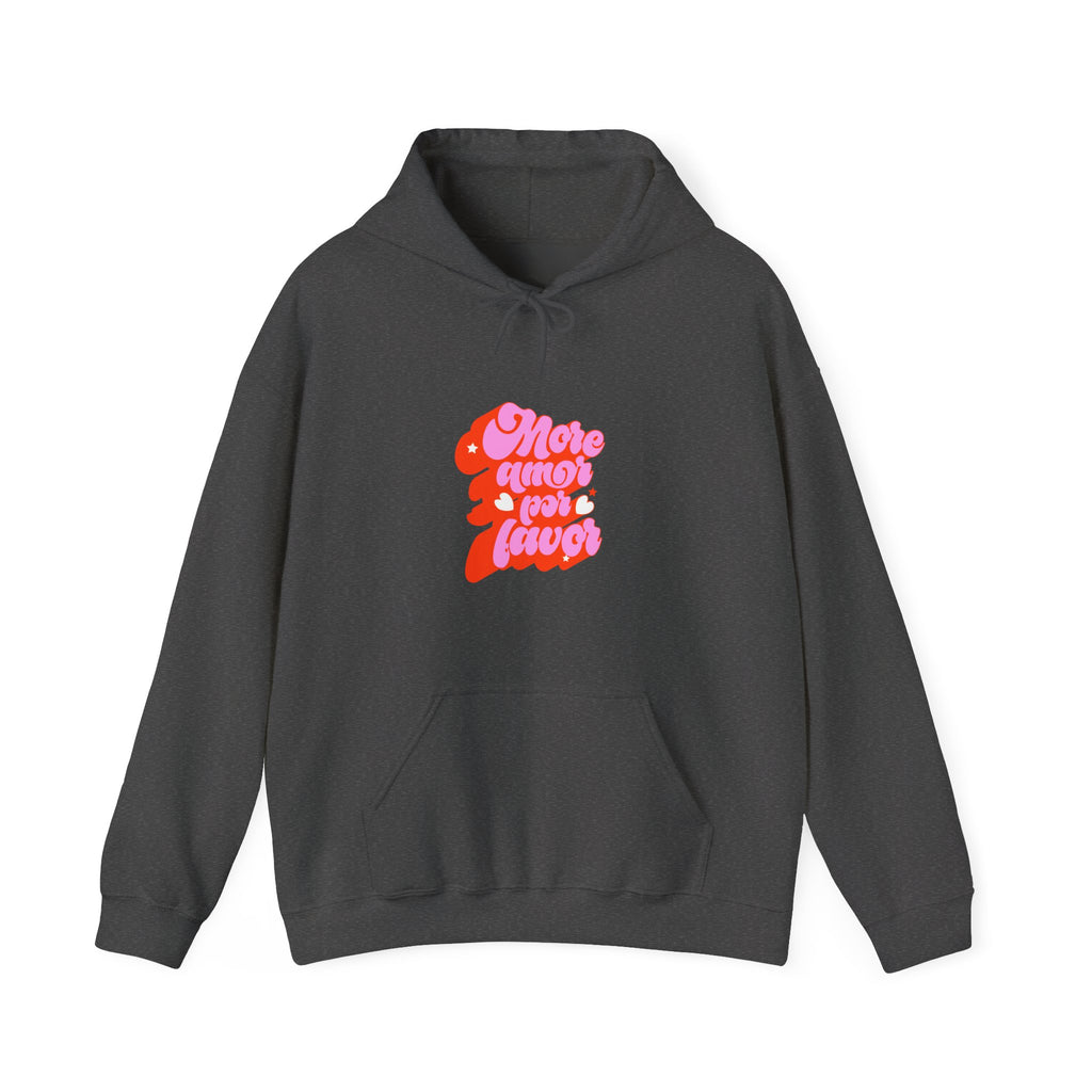 More Amor Por Favor hoodie carolina blue - retro love graphic Latina gift sweatshirt