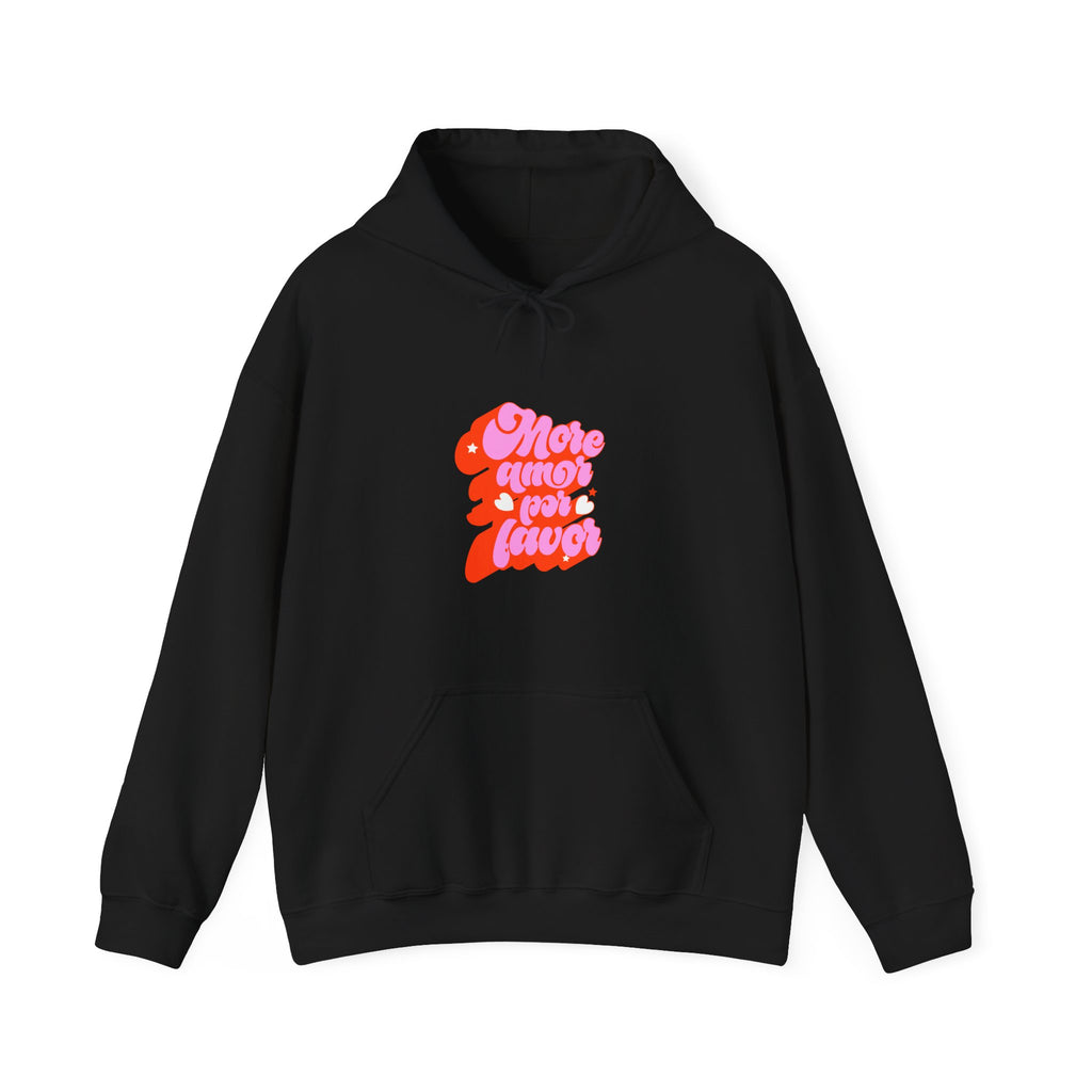 More Amor Por Favor hoodie black - retro heart star love Latina graphic pullover